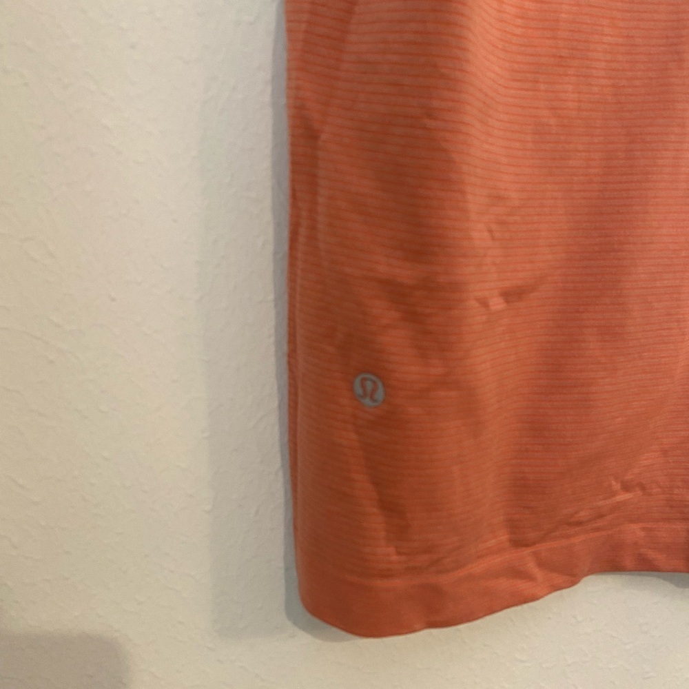 Lululemon Metal Vent Tech Short Sleeve Shirt Coral Orange Size L - Picture 5 of 5